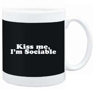  Mug Black  Kiss me, Im sociable  Adjetives