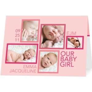  Girl Birth Announcements   Photo Cluster Tea Rose By Jill 