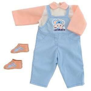  Cicciobello Doll Outfit   Blue Dungarees, Shirt and Shoe 