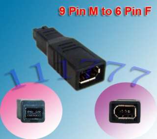 Firewire IEEE 1394 9 Pin M to 6 Pin F Adaptor Convertor  