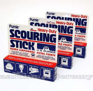 Lot of 3 Pumie SCOURING STICK Pumice Tile Cleaner NIP  