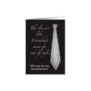  Classic Grey Tie Be My Groomsman Card Health & Personal 