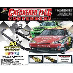 Checkered Flag Contenders Electric Ho Slot Car Racing Set By Lifelike 