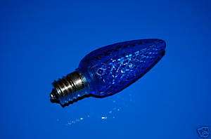 Blue Faceted LED C9 Replacement Christmas Light Bulb  