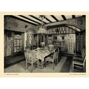  1915 Print German Sliwinski Home Dining Room Interior 