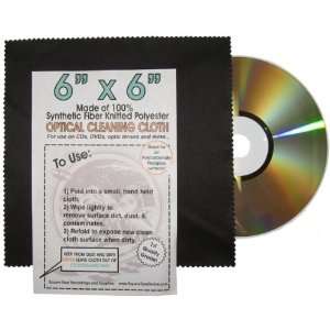 Grade CD / DVD BLACK Cleaning Cloths 6 x 6 #MSCMCLBK   Safely Clean 