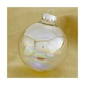   Clear Iridescent Glass Ball Christmas Ornaments 2.5