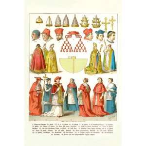  French Clergy Headwear and Vestments   Poster (12x18 