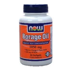 Borage Oil 1050mg, 240mg GLA, 60 Softgels, NOW Foods