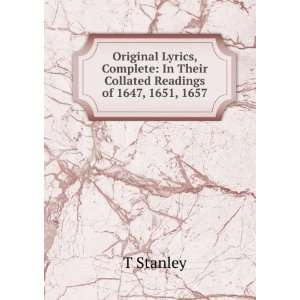   of editions and an appendix of translations Thomas Stanley Books