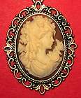 antique gold pendant victorian bride mocha cameo 22 chain you