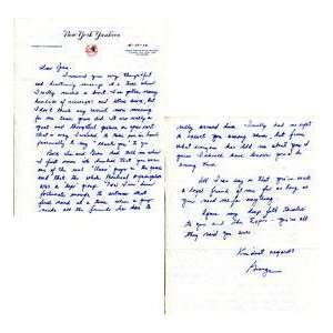  George Steinbrenner Autographed Hand Written Letter   MLB 