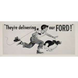  1951 Billboard Ford Car Child Dog Phone Ed Gordon Ad 