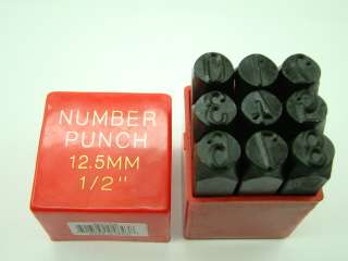 12.5MM 9 Number Punch Stamp Set Metal Steel Die Serial# Trailer 