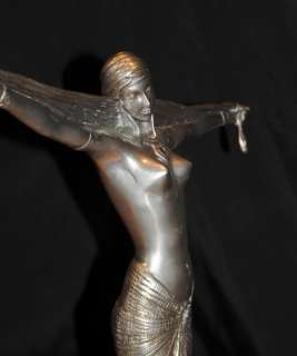 Silver Plate Bronze Art Deco Figurine Statue Plated  
