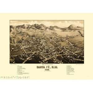   FE NEW MEXICO (NM) PANORAMIC MAP BY J.J. STONER 1892
