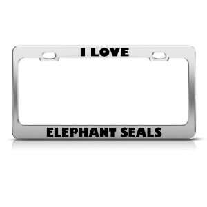 Love Elephant Seal Seals Animal license plate frame Stainless