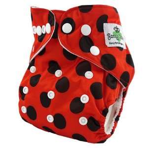  Ladybug Silky One Size Fits Most Pocket Diaper with Two 