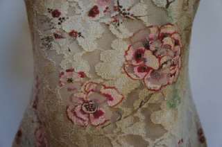HALE BOB Beautiful Beige Lace Overlay Silk Cami Top L  