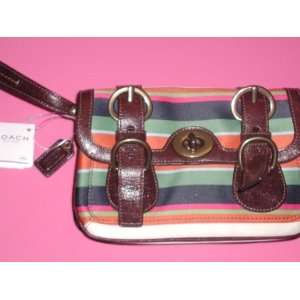  Coach Multicolor Legacy Stripe Clutch/Cosmetic Bag 