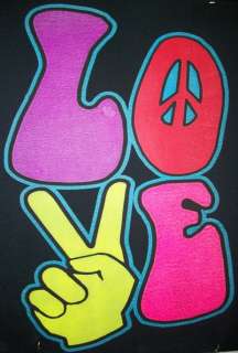   Womens Girls Cool Neon T Shirt Love Peace Sign Woodstock  