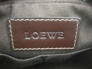Auth LOEWE Handbag PVC/Leather Black/Brown  