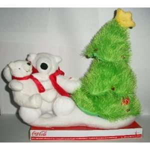  Coca Cola Polar Bear & Cub Christmas Tree Musical Plush 