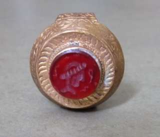 Signet ring Carnelian intaglio Kushan King Pakistan  