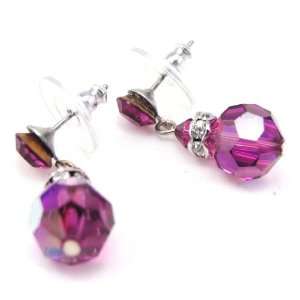  Earrings swarovski Sissi pink hydrangea. Jewelry