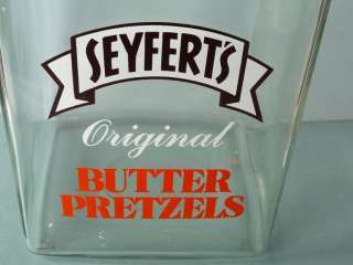 Original Old Large Counter Display Jar, Seyferts Butter Pretzels 