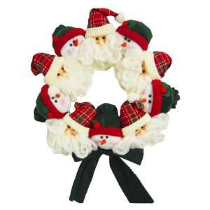  Wreath   Plush Santa and Snowman Holiday Decor