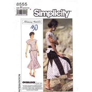 Simplicity 8555 Sewing Pattern Sherry Holt Peplum Dress Top Skirt Size 