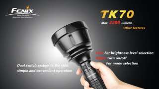 Fenix TK70 Cree 3 x XM L LED 2200 LM Max 6 Mo Flashlight Outdoor 