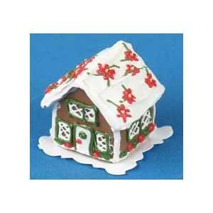  Miniature Poinsettia Roof Gingerbread House sold at Miniatures 