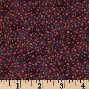  45 Wide Harvest Moon Tiny Blossoms Dark Plum Fabric By 