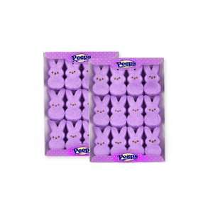 Peeps Marshmallow Bunnies Lavender, 12 piece tray, 2 count  