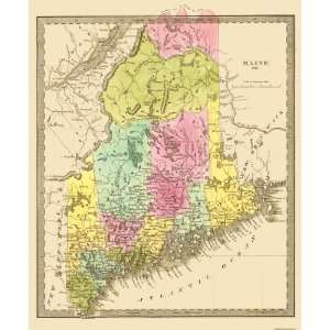  MAINE STATE MAP 1840