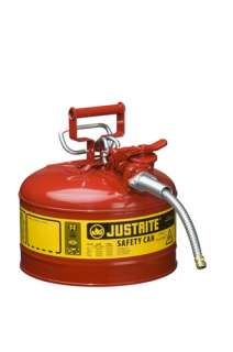 Justrite 7225120 2.5 Gallon Type 2 AccuFlow Red Gas Can 5/8  