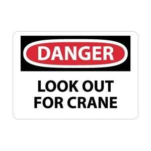 D412EB   Danger, Look Out For Crane, 10 X 14, Fiber Glass  