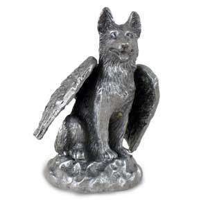PEWTER Angel GERMAN SHEPHERD Dog Figurine Statue New  