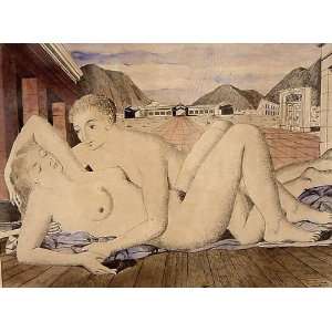 FRAMED oil paintings   Paul Delvaux   24 x 18 inches   The Confidante
