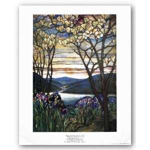  Magnolia and Irises, Tiffany Studios, New York 11.25x8.25 