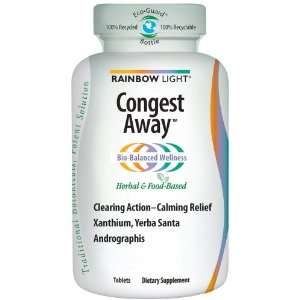 Rainbow Light Congest Away Food Based Dietary Supplement Tablets   60 