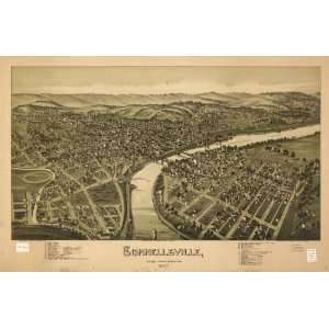 1897 Connellsville Pennsylvania, Birds Eye Map