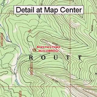  USGS Topographic Quadrangle Map   Bears Ears Peaks 