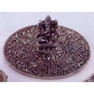  Silver Round Ganesh Incense Ashcatcher