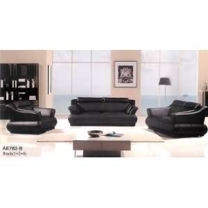  3pc Contemporary Modern Leather Sofa Set #AM 762 BK