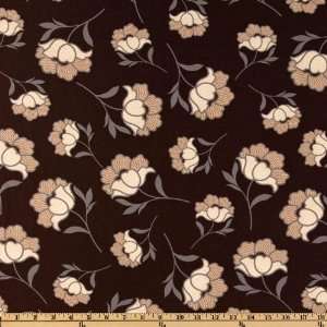   Definitions Floral Chocolate/Grey Fabric By The Yard Arts, Crafts