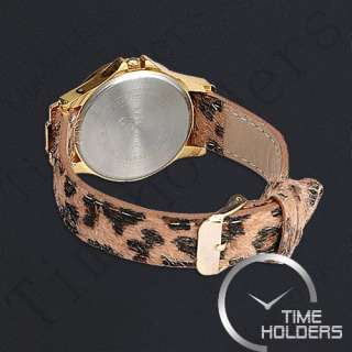Elegant Decorated Leopard Women/Lady Wrist Watch Brown  