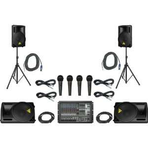  Behringer PMP1680S / B212XL Mains and Monitors PA Package 